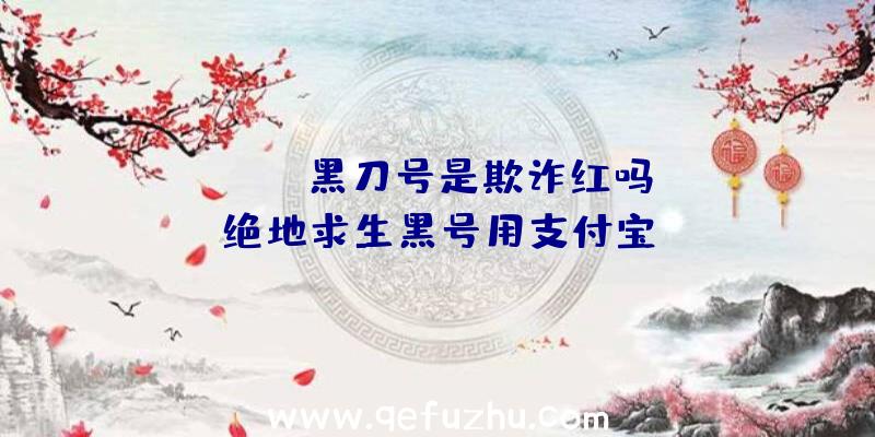 「pubg黑刀号是欺诈红吗」|绝地求生黑号用支付宝